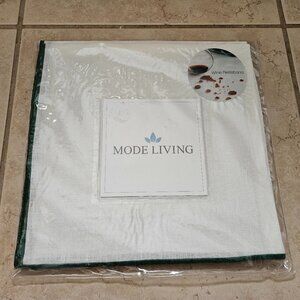 4 MODE LIVING GREEN EMBROIDERED BEL AIR 20" LINEN DINNER NAPKINS WINE RESISTANT